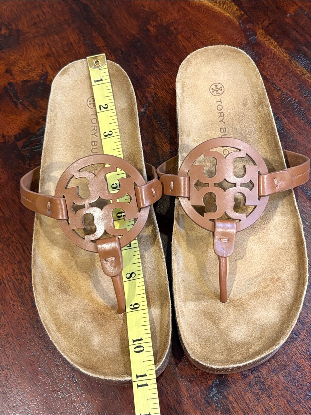 Tory Burch Miller Cloud Sandals Tan Calf Leather / Cork size 10 - Picture 10 of 10
